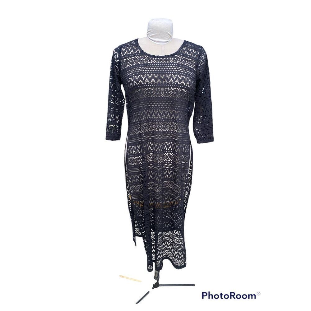 Black Lacer Swim Suite Cover-Up Sz. S by Cato Vacation Beach